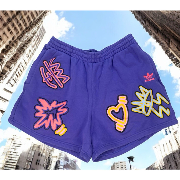 ADIDAS Artist Kris Andrew Small Love Unites Shorts Size Large Y2K Street Wear - Picture 1 of 11